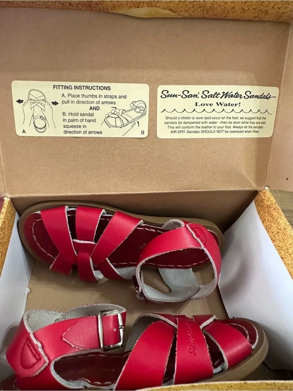 Salt Water Sandals by Hoy Red Strappy Kids Leather Sandals